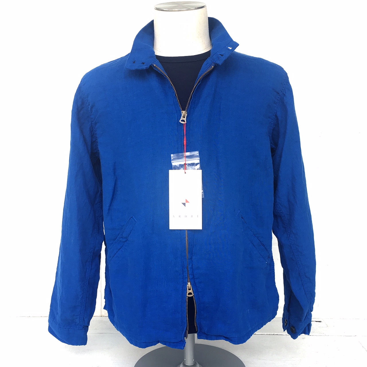 ARBRE French Linen Harrington Jacket  BLUE